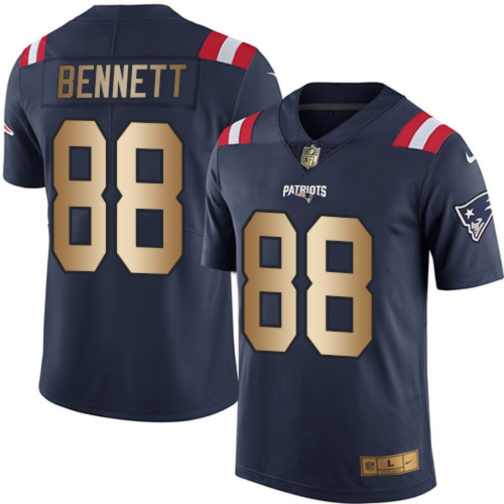Patriots #88 Martellus Bennett Navy Blue Men's Stitched NFL Limited Gold Rush Jersey 