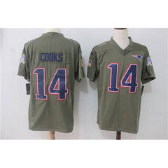 Men's New England Patriots #14 Brandin Cooks Olive Salute To Service Limited Stitched NFL Jersey 