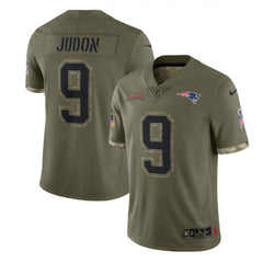 Men's New England Patriots #9 Matt Judon Olive 2022 Salute To Service Limited Stitched Jersey 