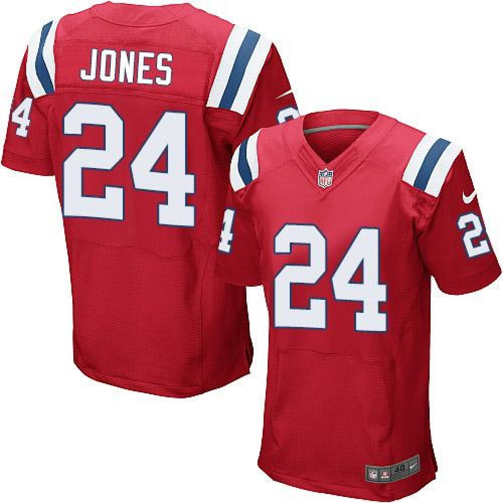 Patriots #24 Cyrus Jones Red Alternate Men's Stitched NFL Elite Jersey 