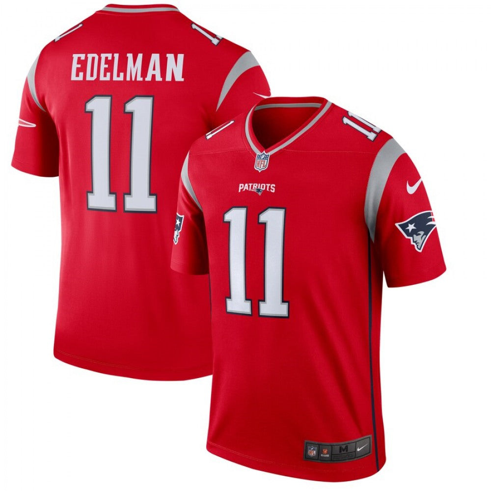 Men's New England Patriots #11 Julian Edelman Red Inverted Legend Stitched Jersey 