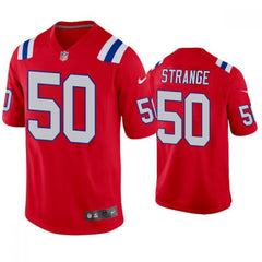 Men's New England Patriots #50 Cole Strange Red Vapor Untouchable Limited Stitched Jersey 