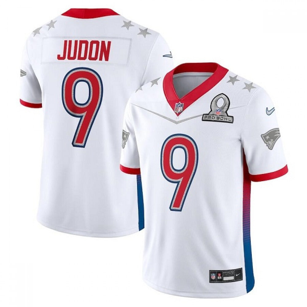 Men's New England Patriots #9 Matthew Judon 2022 White Pro Bowl Stitched Jersey 