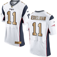 Patriots #11 Julian Edelman White Men's Stitched NFL New Elite Gold Jersey 