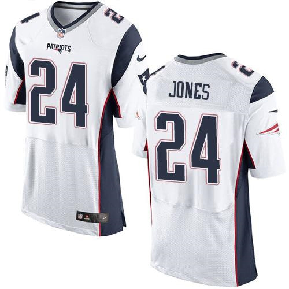 Patriots #24 Cyrus Jones White Men's Stitched NFL New Elite Jersey 