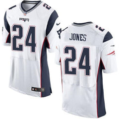 Patriots #24 Cyrus Jones White Men's Stitched NFL New Elite Jersey 