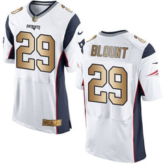 Patriots #29 LeGarrette Blount White Men's Stitched NFL New Elite Gold Jersey 