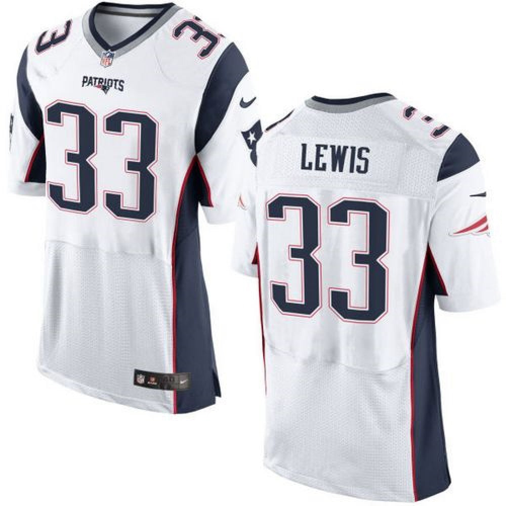 Patriots #33 Dion Lewis White Men's Stitched NFL New Elite Jersey 