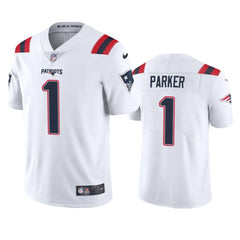 Men's New England Patriots #1 DeVante Parker White Vapor Untouchable Limited Stitched Jersey 