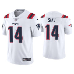 Men's New England Patriots #14 Mohamed Sanu 2020 White Vapor Untouchable Limited Stitched NFL Jersey 