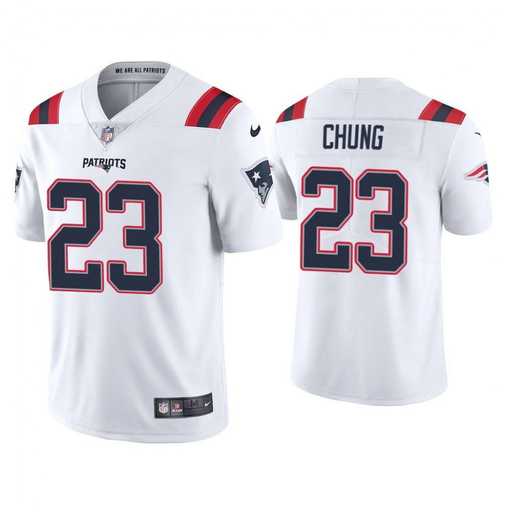 Men's New England Patriots #23 Patrick Chung 2020 White Vapor Untouchable Limited Stitched NFL Jersey 