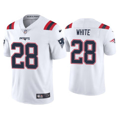 Men's New England Patriots #28 James White 2020 White Vapor Untouchable Limited Stitched NFL Jersey 