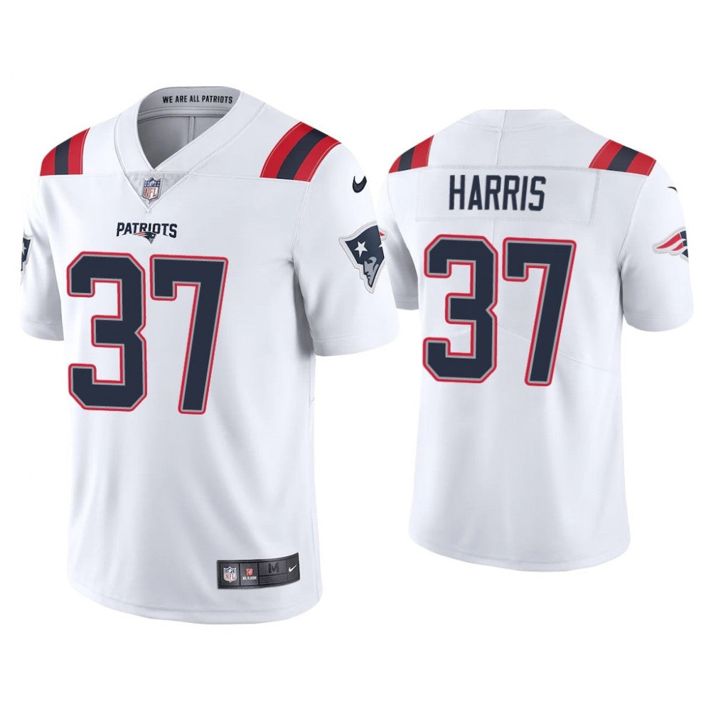 Men's New England Patriots #37 Damien Harris 2020 White Vapor Untouchable Limited Stitched NFL Jersey 