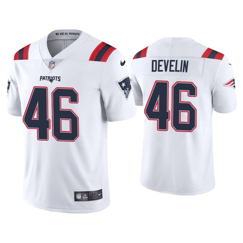 Men's New England Patriots #46 James Develin 2020 White Vapor Untouchable Limited Stitched NFL Jersey 