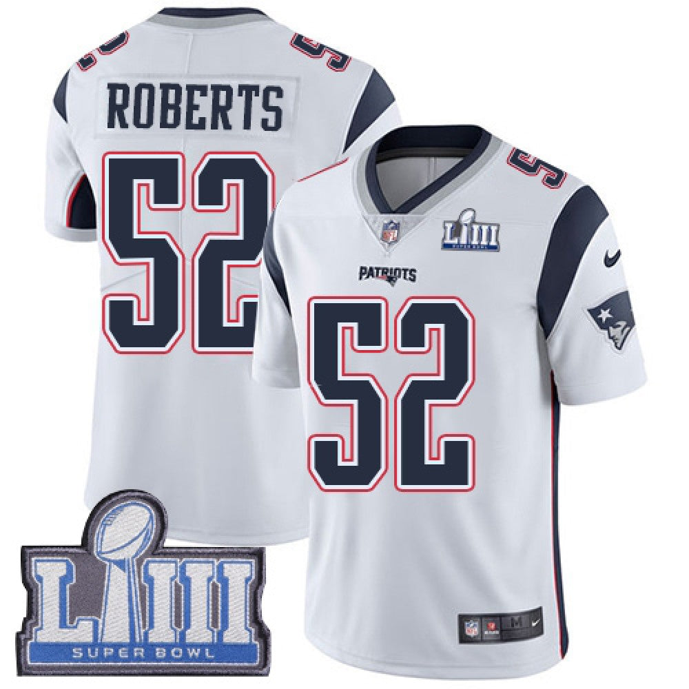 Men's New England Patriots #52 Elandon Roberts White Super Bowl LIII Vapor Untouchable Limited Stitched NFL Jersey 