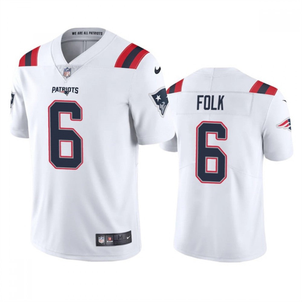 Men's New England Patriots #6 Nick Folk White Vapor Untouchable Limited Stitched Jersey 