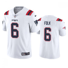 Men's New England Patriots #6 Nick Folk White Vapor Untouchable Limited Stitched Jersey 