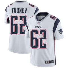 Men's New England Patriots #62 Joe Thuney White Vapor Untouchable Limited Stitched NFL Jersey 