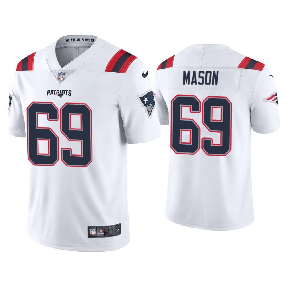 Men's New England Patriots #69 Shaq Mason 2020 White Vapor Untouchable Limited Stitched NFL Jersey 