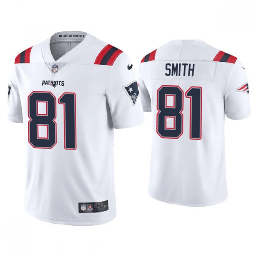 Men's New England Patriots #81 Jonnu Smith 2021 White Vapor Untouchable Limited Stitched Jersey 