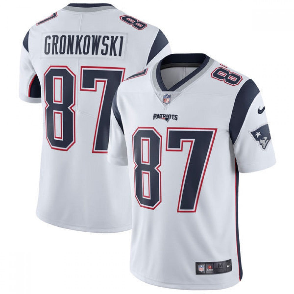 Men's New England Patriots #87 Rob Gronkowski White Vapor Untouchable Limited Stitched NFL Jersey 