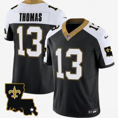 Men's New Orleans Saints #13 Michael Thomas Black White 2023 F.U.S.E. 1987 Legacy Vapor Stitched Jersey 