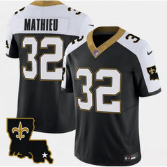 Men's New Orleans Saints #32 Tyrann Mathieu Black White 2023 F.U.S.E. 1987 Legacy Vapor Stitched Jersey 