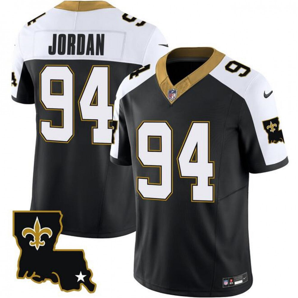 Men's New Orleans Saints #94 Cameron Jordan Black White 2023 F.U.S.E. 1987 Legacy Vapor Stitched Jersey 