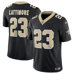 Men's New Orleans Saints #23 Marshon Lattimore Black 2023 F.U.S.E. Vapor Untouchable Limited Stitched Jersey 