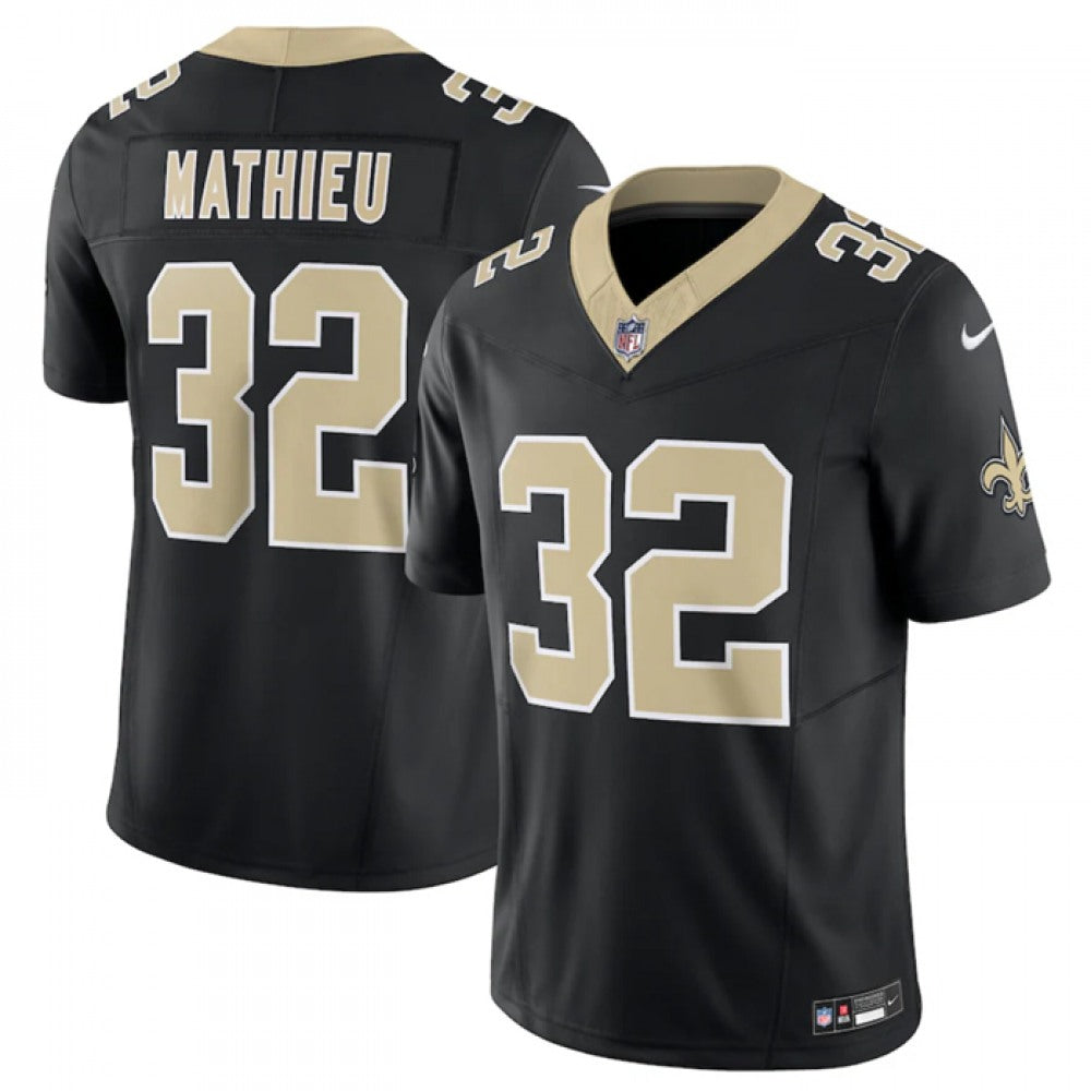 Men's New Orleans Saints #32 Tyrann Mathieu Black 2023 F.U.S.E. Vapor Untouchable Limited Stitched Jersey 