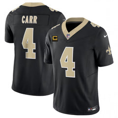 Men's New Orleans Saints #4 Derek Carr Black 2023 F.U.S.E. With 4-Star C Patch Vapor Untouchable Limited Stitched Jersey 