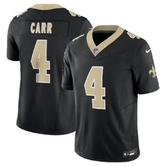 Men's New Orleans Saints #4 Derek Carr Black 2023 F.U.S.E. Vapor Untouchable Limited Stitched Jersey 