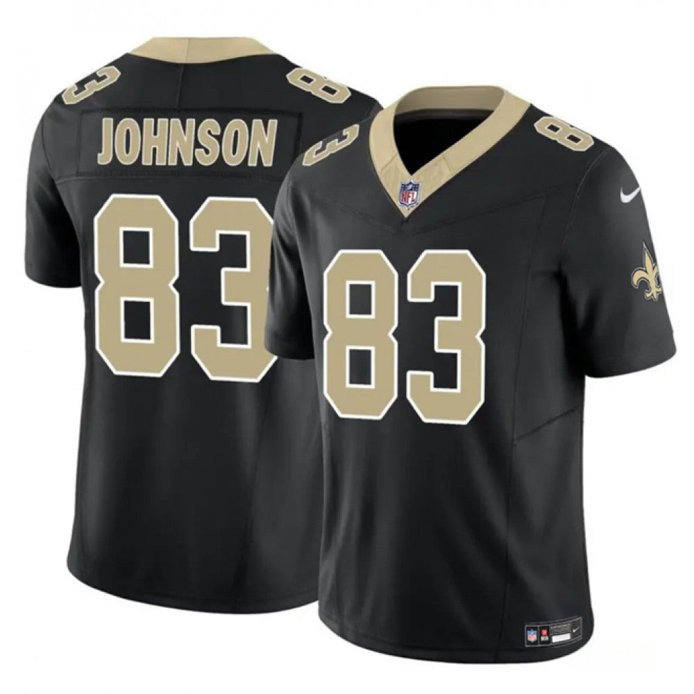 Men's New Orleans Saints #83 Juwan Johnson Black 2023 F.U.S.E. Vapor Untouchable Limited Stitched Jersey 