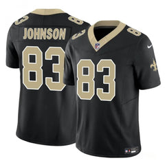Men's New Orleans Saints #83 Juwan Johnson Black 2023 F.U.S.E. Vapor Untouchable Limited Stitched Jersey 