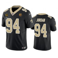 Men's New Orleans Saints #94 Cameron Jordan Black 2023 F.U.S.E. With 4-star C Patch And John Madden Patch Vapor Limited Stitched Football Jersey 