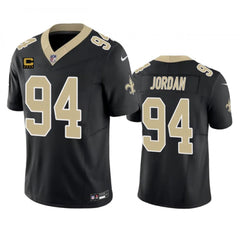 Men's New Orleans Saints #94 Cameron Jordan Black 2023 F.U.S.E. With 4-Star C Patch Vapor Untouchable Limited Stitched Jersey 