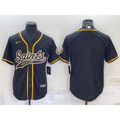 Men's New Orleans Saints Blank Black Cool Base Stitched Baseball Jersey 