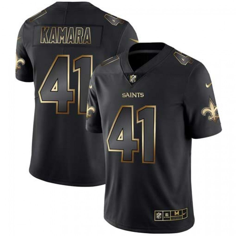 Men's New Orleans Saints #41 Alvin Kamara 2019 Black Gold Edition Stitched NFL Jersey 