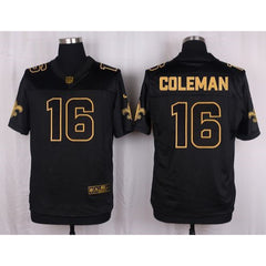 Saints #16 Brandon Coleman Black Men's Stitched NFL Elite Pro Line Gold Collection Jersey 