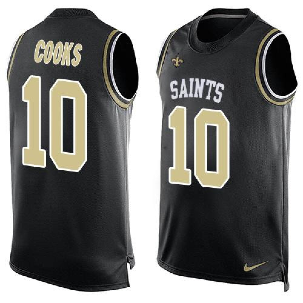 Saints #10 Brandin Cooks Black Team Color Men's Stitched NFL Limited Tank Top Jersey 