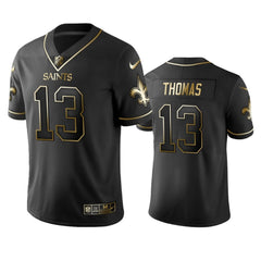 Men's New Orleans Saints #13 Michael Thomas Black 2019 Golden Edition Limited Stitched NFL Jersey 