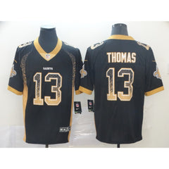 Men's New Orleans Saints #13 Michael Thomas Black Drift Fashion Color Rush Limited Stitched NFL Jersey 
