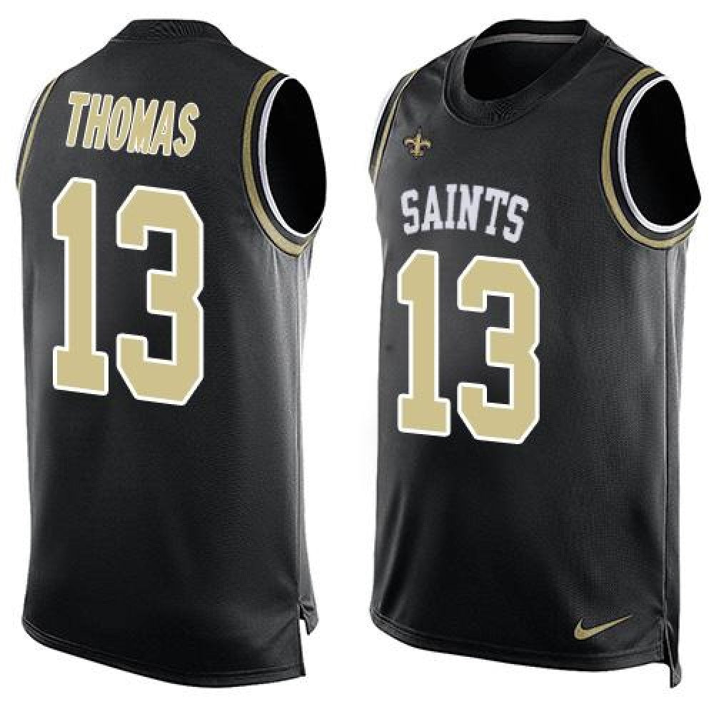 Saints #13 Michael Thomas Black Team Color Men's Stitched NFL Limited Tank Top Jersey 