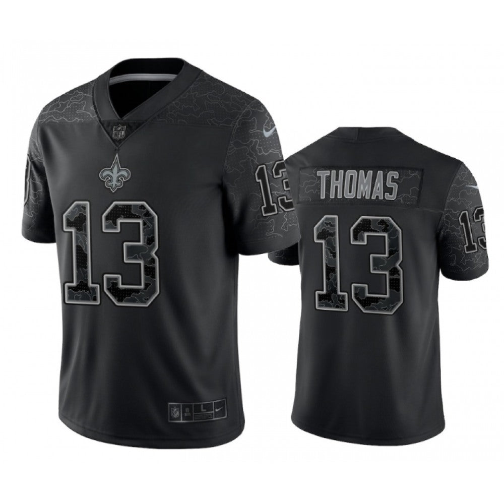 Men's New Orleans Saints #13 Michael Thomas Black Reflective Limited Stitched Football Jersey 