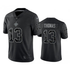 Men's New Orleans Saints #13 Michael Thomas Black Reflective Limited Stitched Football Jersey 