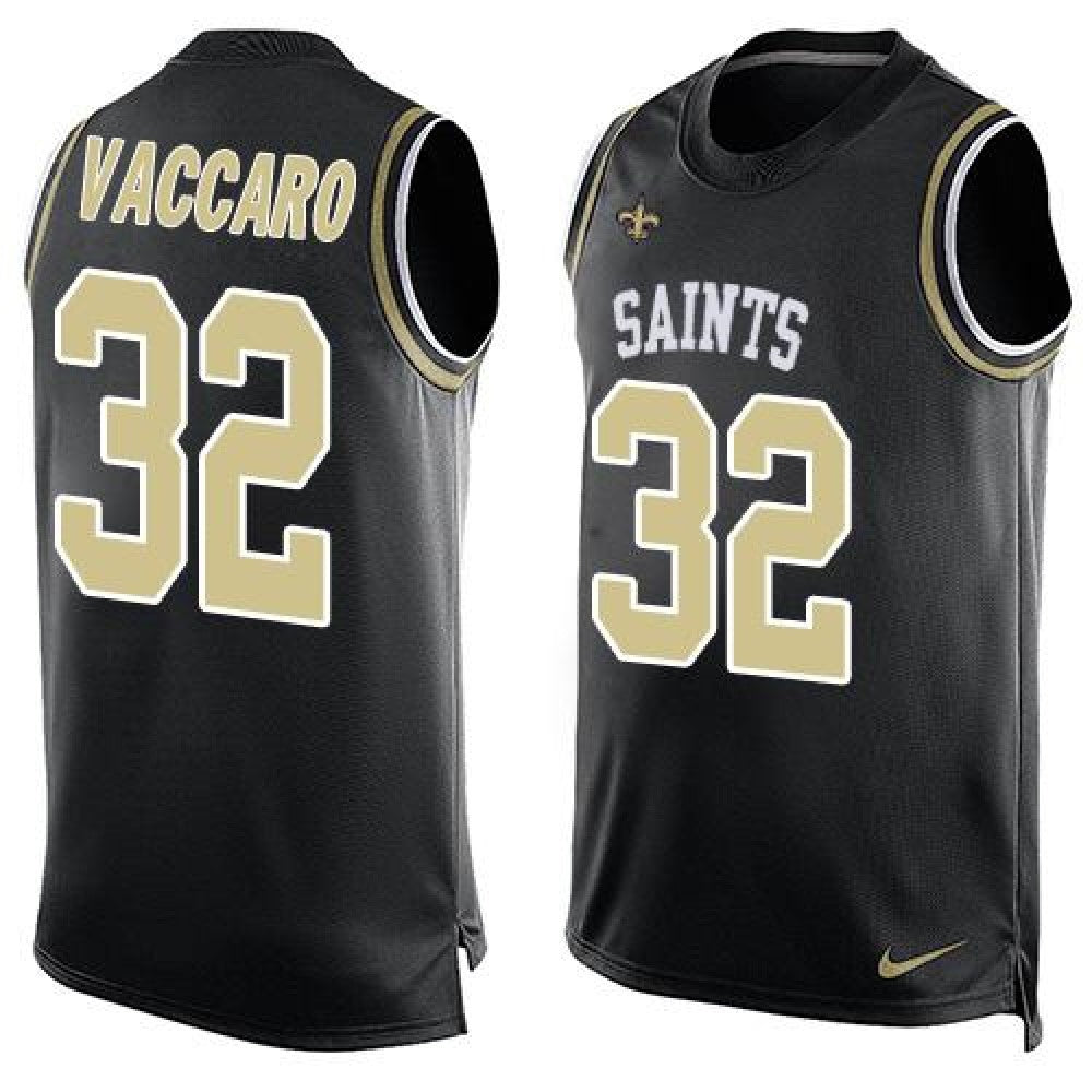 Saints #32 Kenny Vaccaro Black Team Color Men's Stitched NFL Limited Tank Top Jersey 
