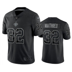 Men's New Orleans Saints #32 Tyrann Mathieu Black Reflective Limited Stitched Football Jersey 