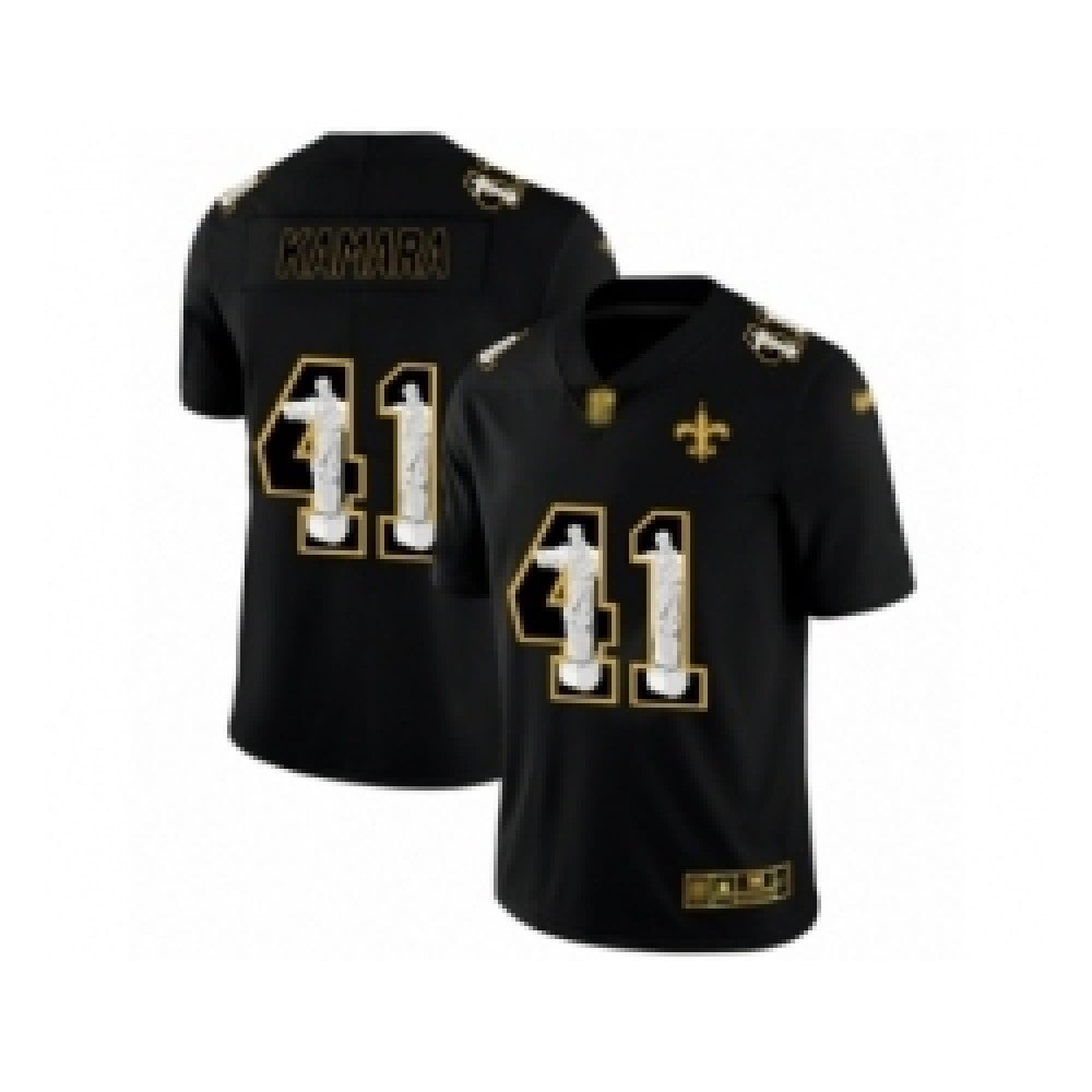Men's New Orleans Saints #41 Alvin Kamara Black Jesus Faith Edition Limited Stitched Jersey 