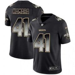 Men's New Orleans Saints #41 Alvin Kamara Black 2019 Smoke Fashion Limited Stitched NFL Jersey 