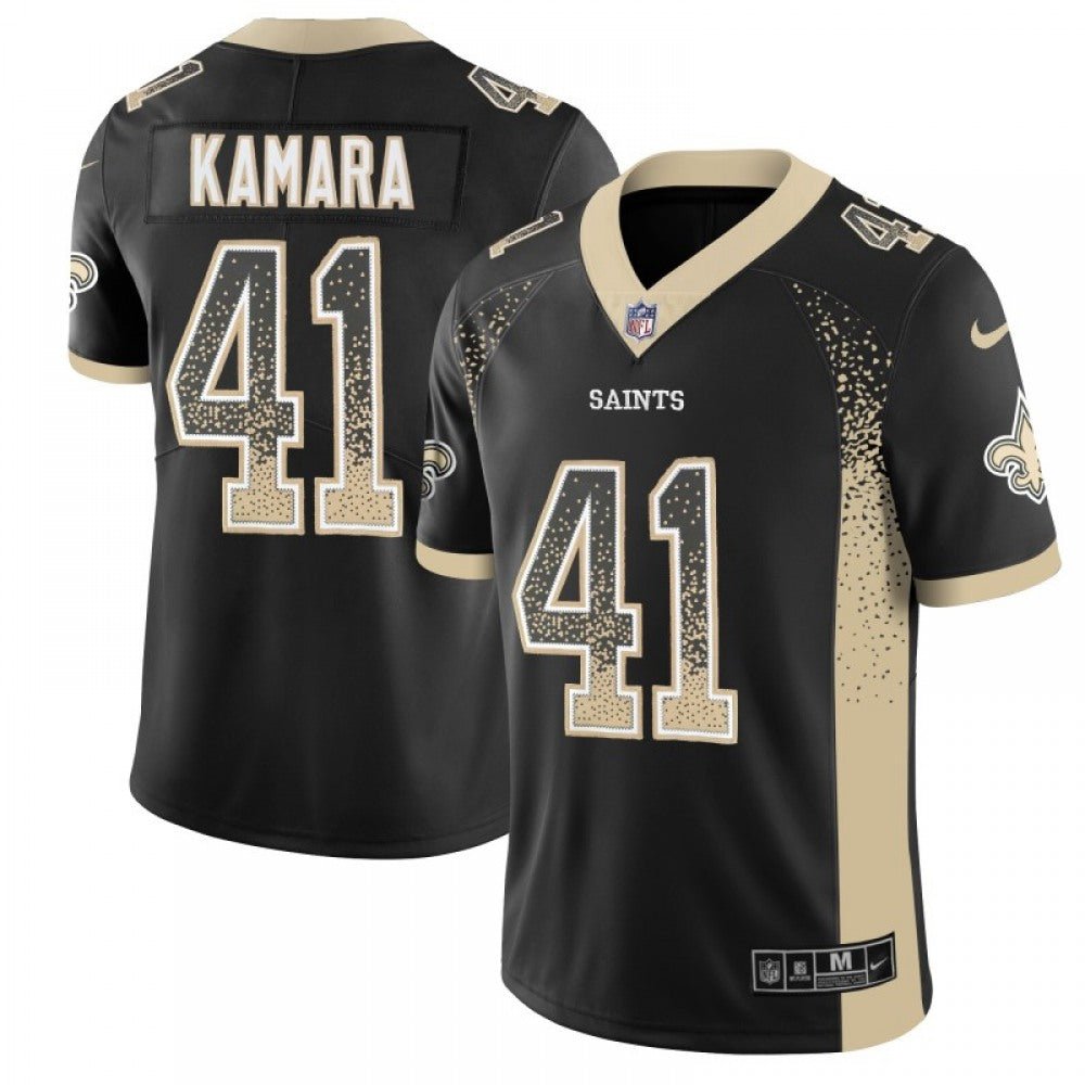Men's New Orleans Saints #41 Alvin Kamara Black 2018 Drift Fashion Color Rush Limited Stitched NFL Jersey 